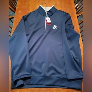 NY Yankees Quarter-Zip Pullover Athletic Men’s Shirt. MLB. XL. NWT! Navy, gray.